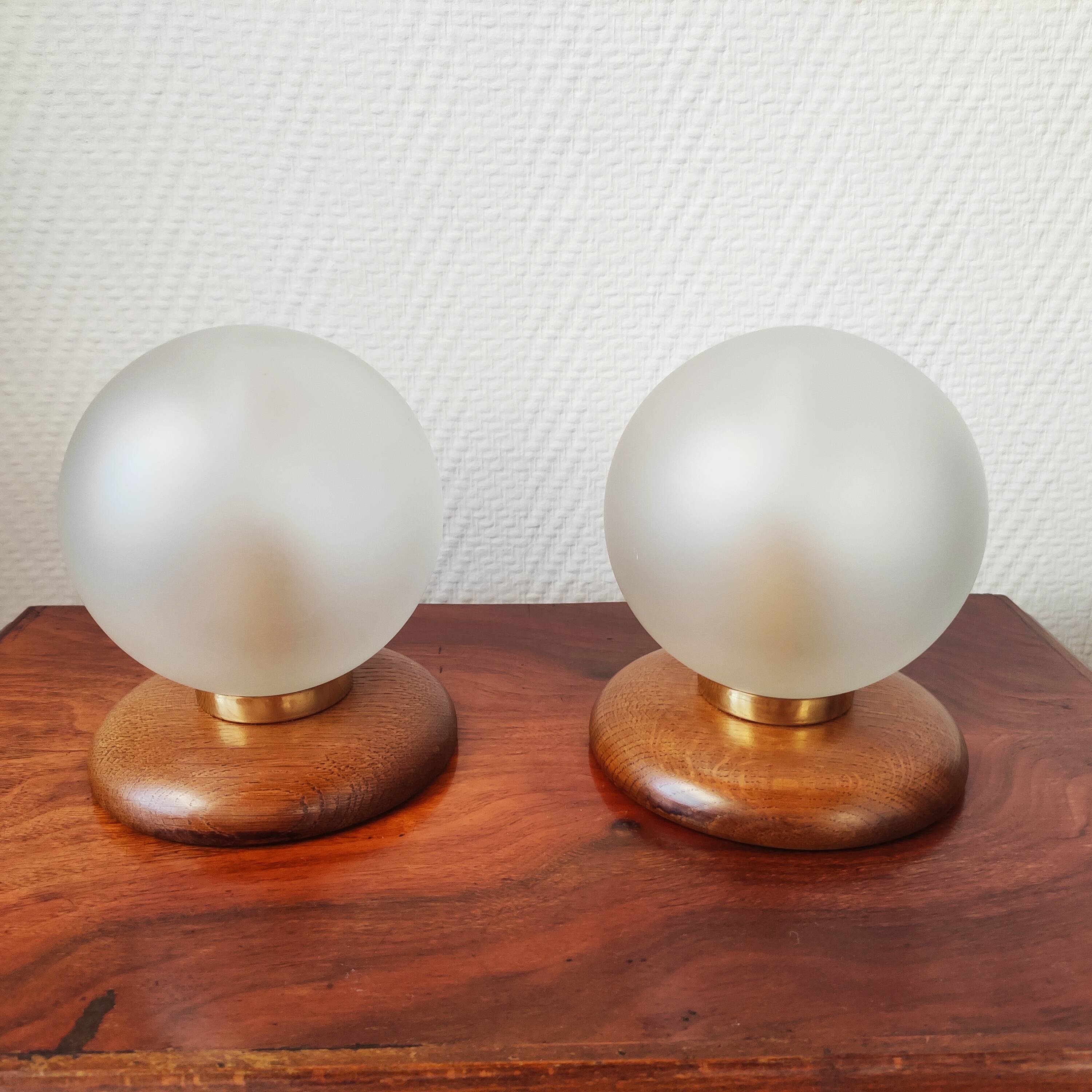 Pair of vintage ball lamps