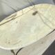 Table basse vintage en marbre et bronze