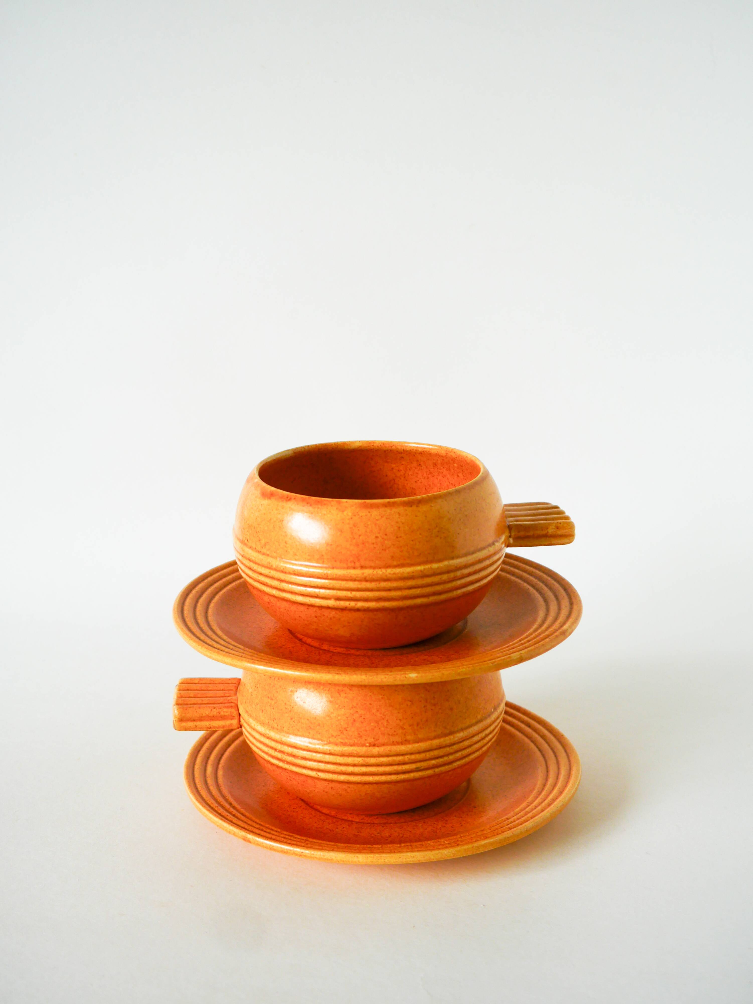 Pair of stoneware lunch plates, Made in France, 1970