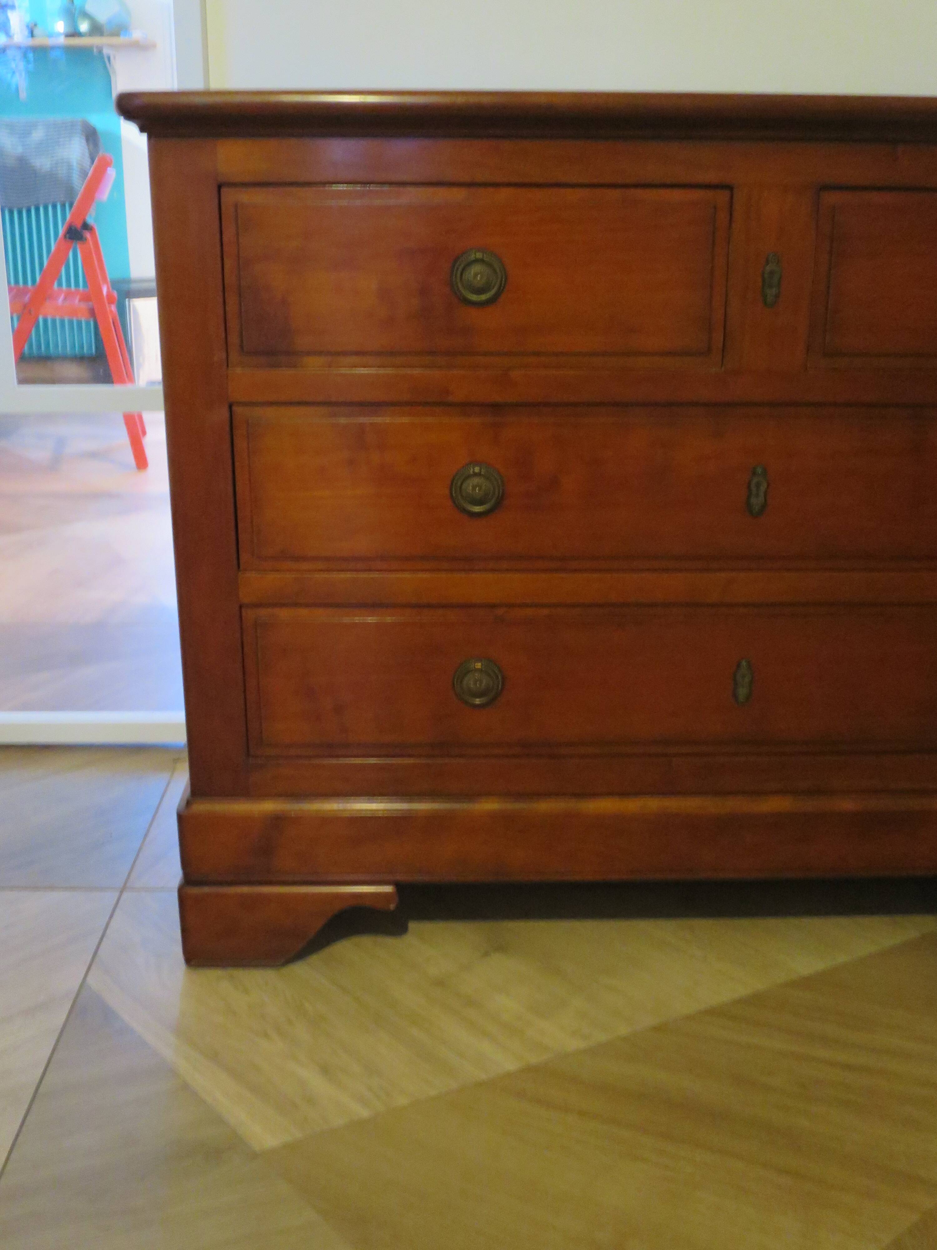 Antique - chest of drawers - 4 drawers - solid wood - cherry