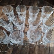 Set of 12 vintage Italian crystal champagne flutes Capri model with original boxes