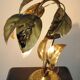 Lampe feuillage en métal doré vintage 1970