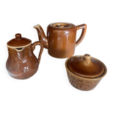 3-piece stoneware coffee and tea set
