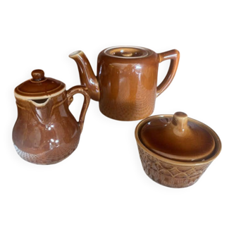 3-piece stoneware coffee and tea set
