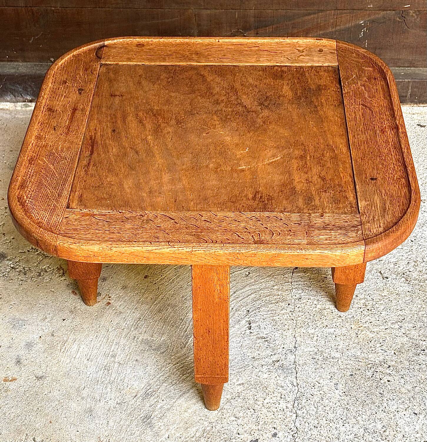 Table basse en chêne par Guillerme & Chambron