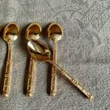 6 small gold-plated mocha spoons