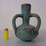 German studio ceramic handle vase by Lu & Gerd Grove, Lübeck, 1960s