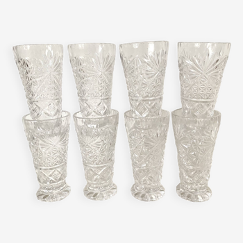 Tall vintage molded chiseled effect glasses