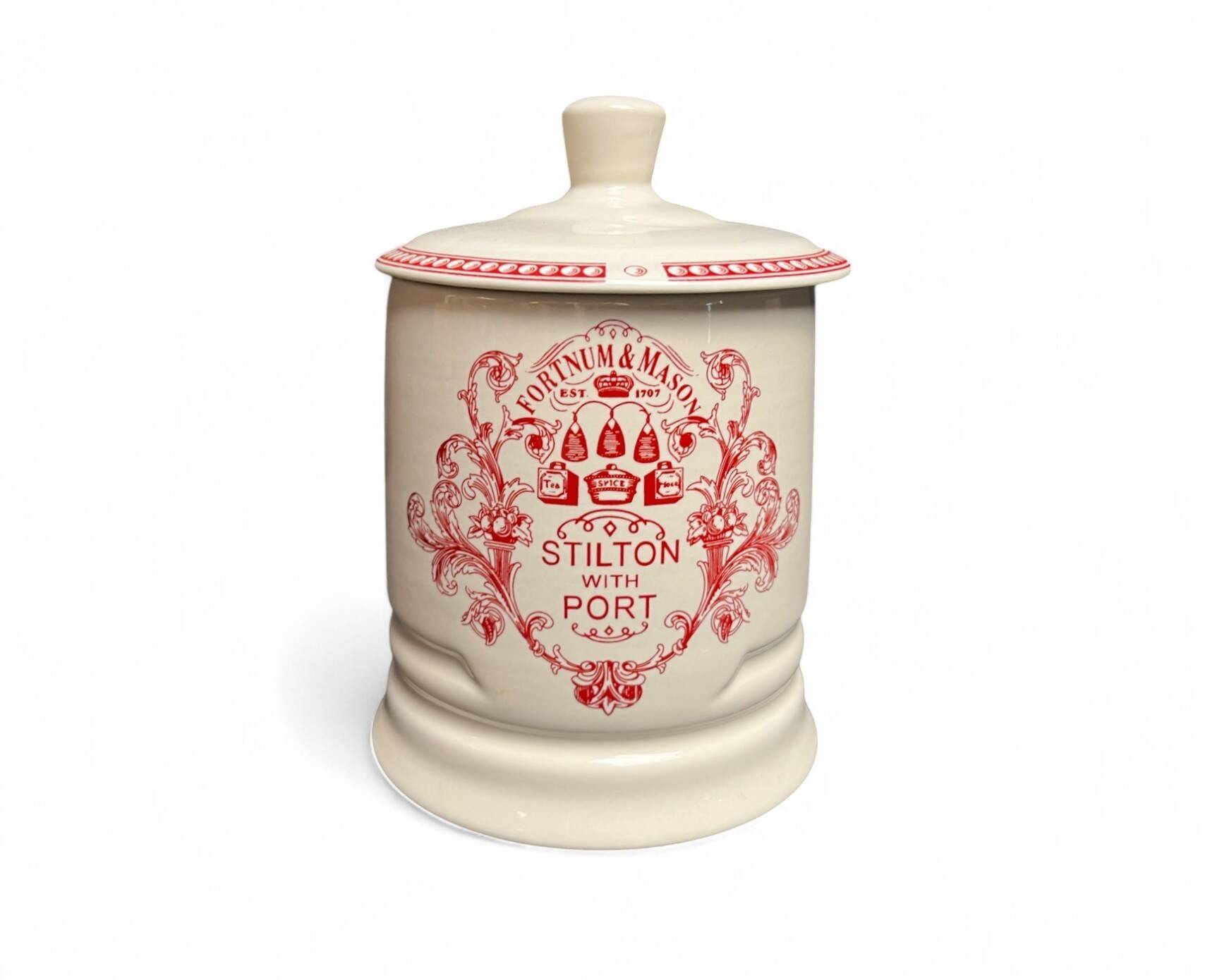 Fortnum and Mason, covered pot for Stilton candy box, 20th century