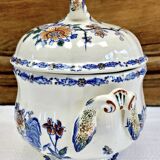 Gien sugar bowl rooster and peonies model 1938 1960