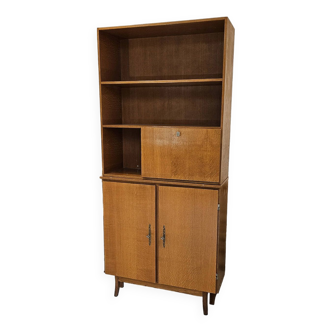 Secretary bookcase cupboard two doors Scandinavian style 1960 1970