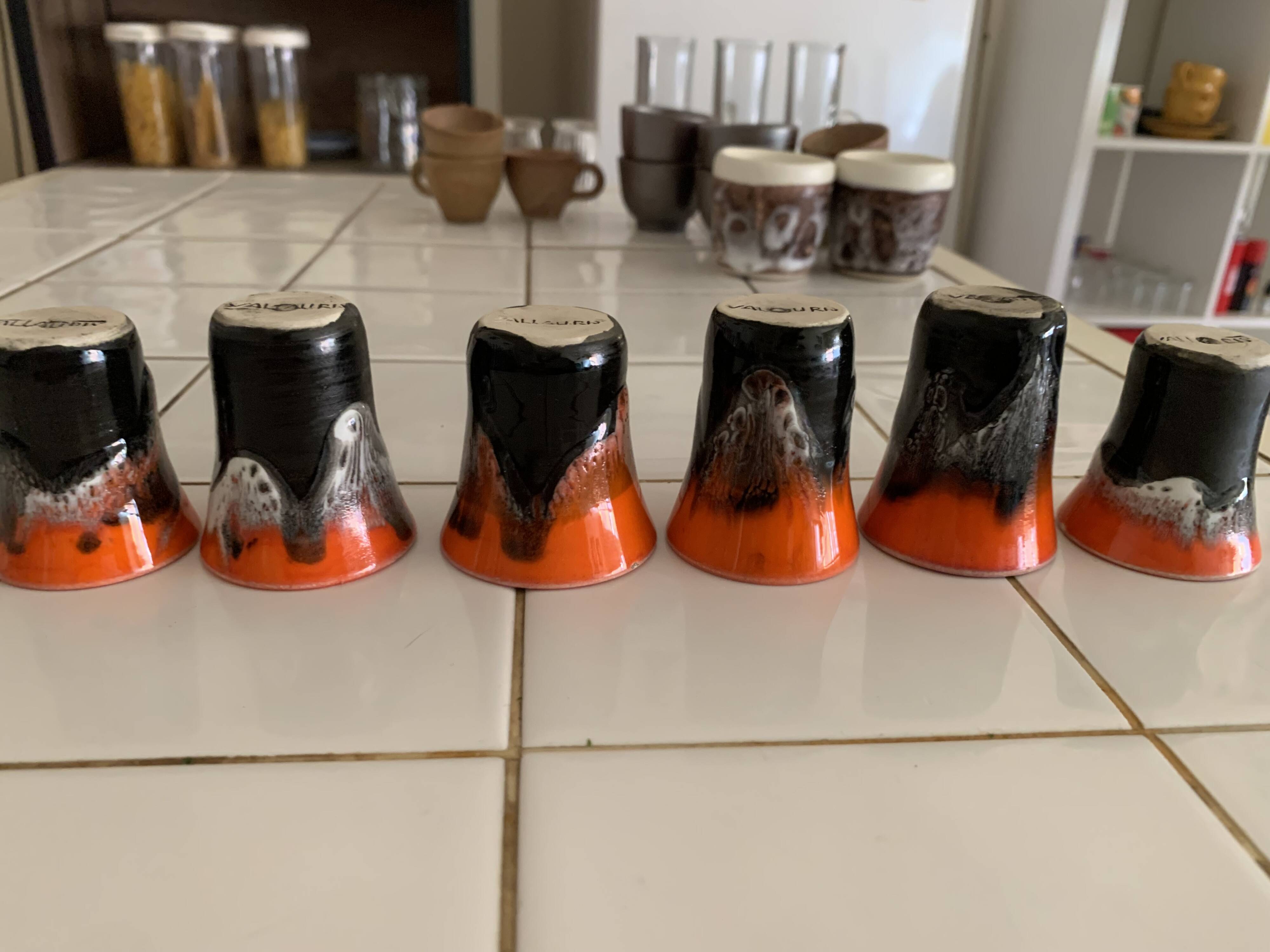 Set of 6 small liqueur cups Valauris