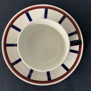 Pair of porcelain cups and cups Béarn HBCM Montereau