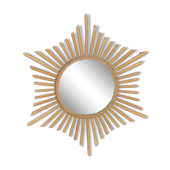 Vintage rattan sun mirror 47cm