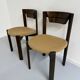 Lot de 4 chaises chaise style scandinave Girsberger années 80 vintage bois