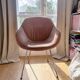NV Gallery armchair in pink velvet and chrome metal