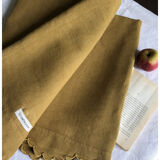 Old sheet in pure linen thread tinted in vermeil
