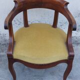 Louis Philippe office armchair in solid walnut