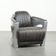 Cow leather aviator design armchair finished with aluminium and rivets
