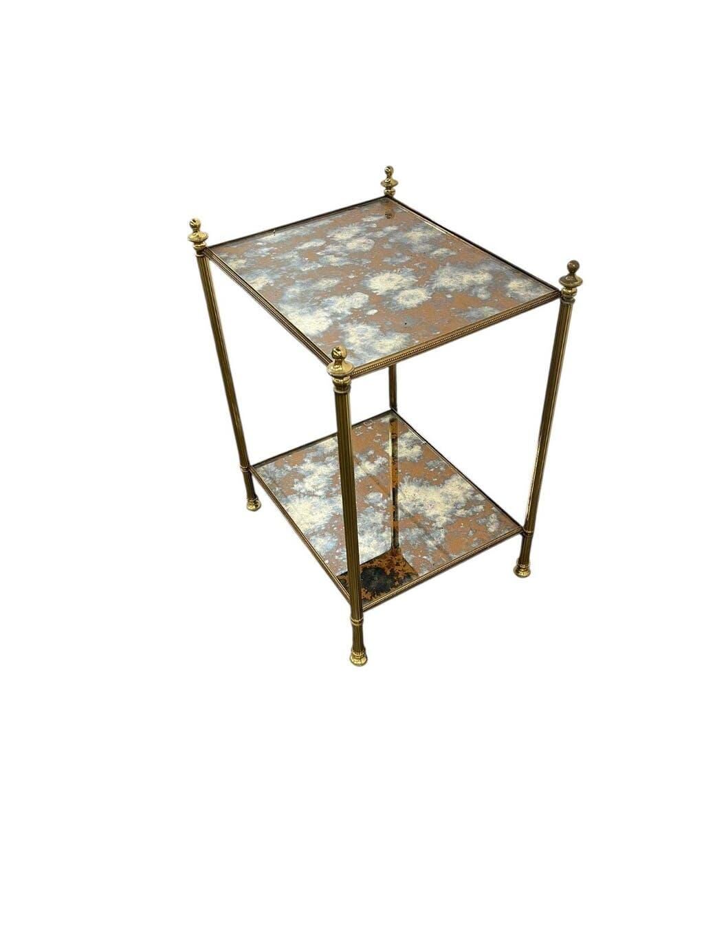 Vintage frosted glass shelf/side table/bedside table