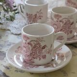 Vintage Coffee Set - 6 Cups and 6 Saucers - Crown Devon Brand