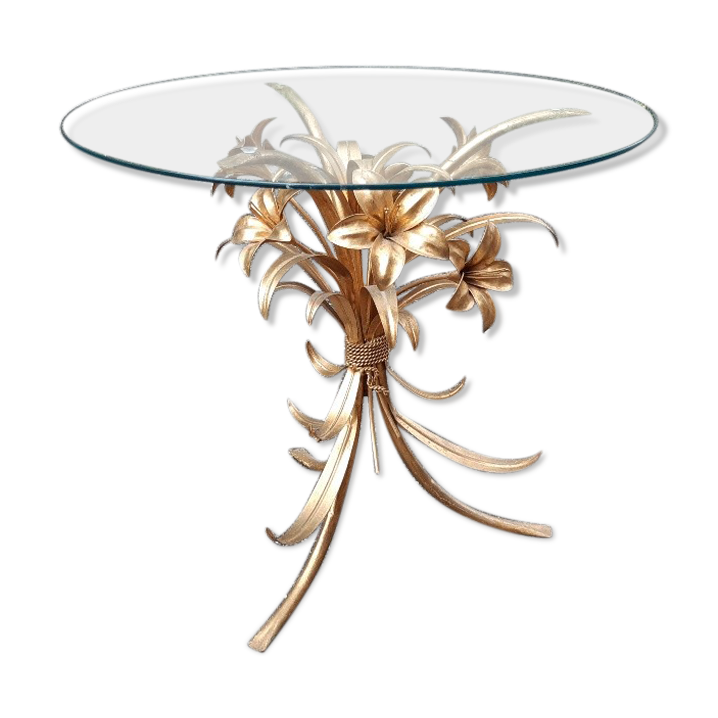 Gold metal side table 1970