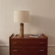 Lampe grès et jute tissée