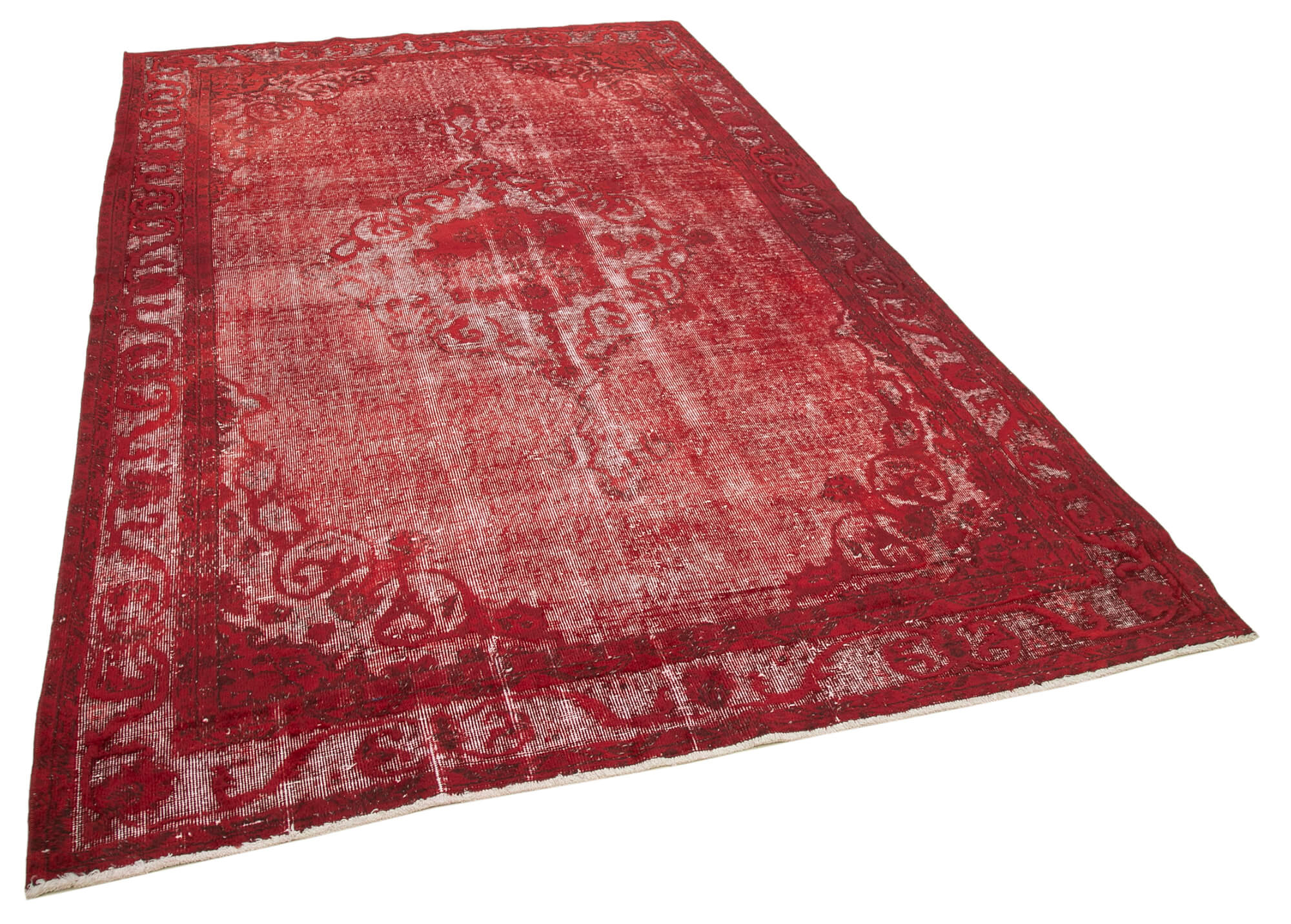 Handmade Bohemian Turkish 1970s 194 cm x 315 cm Red Carpet