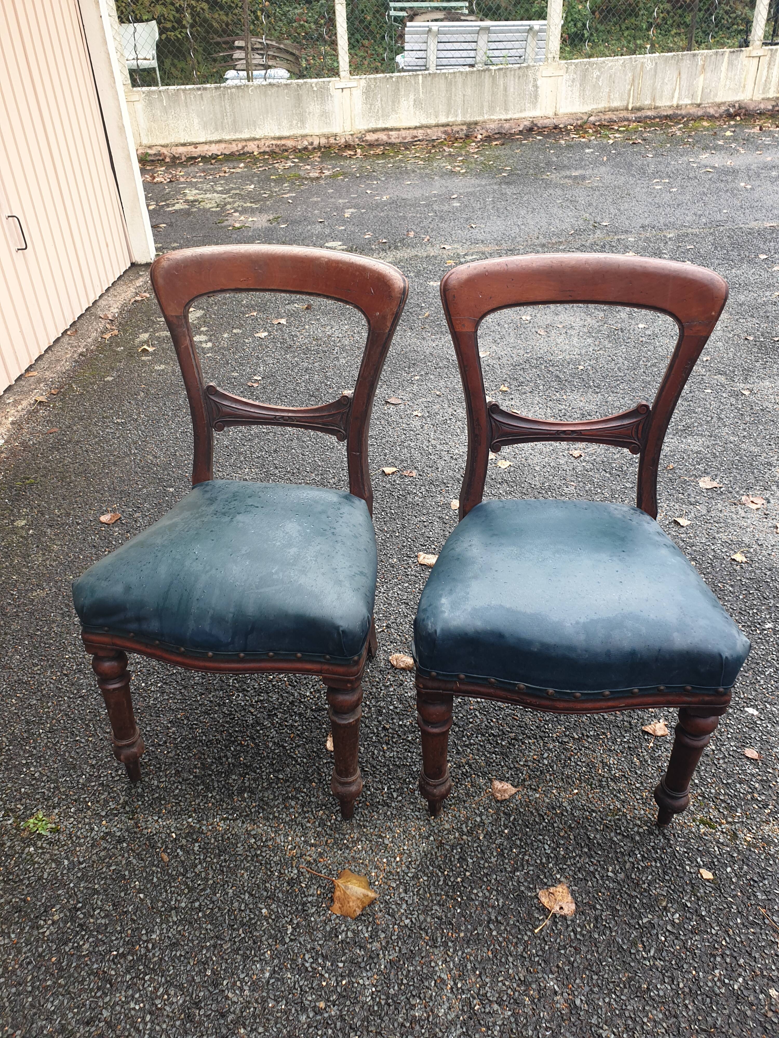 Pair of 19th century Restoration period armchairs