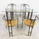 Post modern dining chairs and table, 1980s
