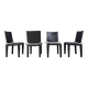 Chaises de salle à manger en cuir noir par Arper Italie, années 1980 - lot de 4