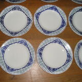 8-person St Amand tableware with Art Deco geometric patterns