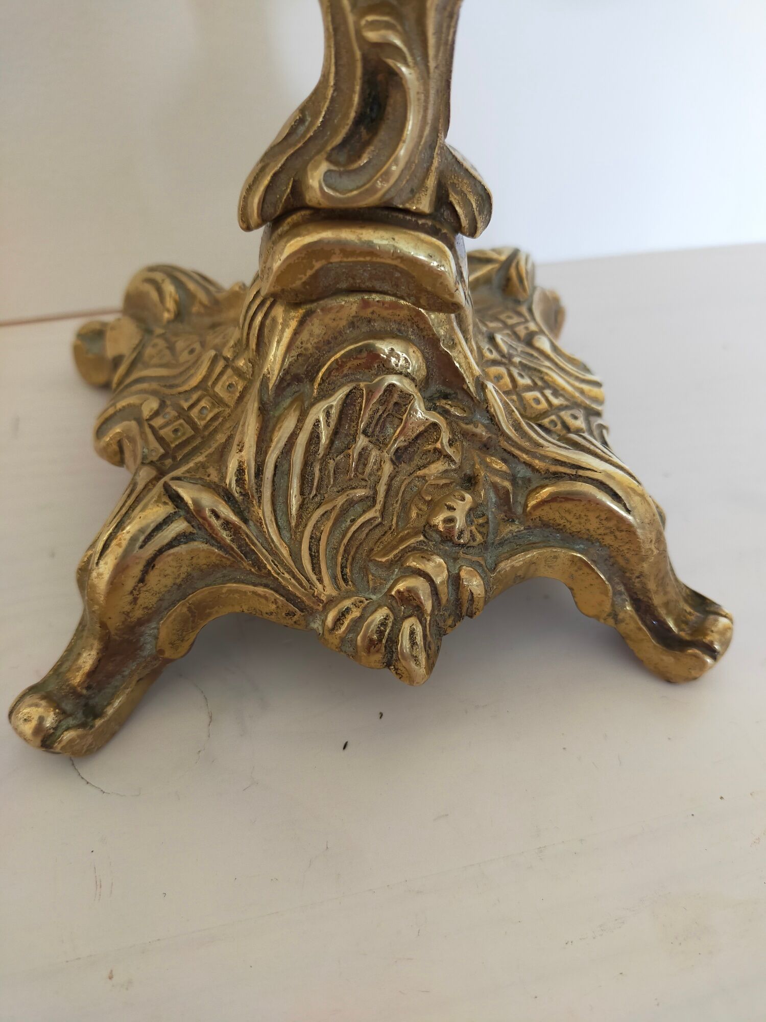 Pair of vintage brass 2-candle candelabra candlesticks