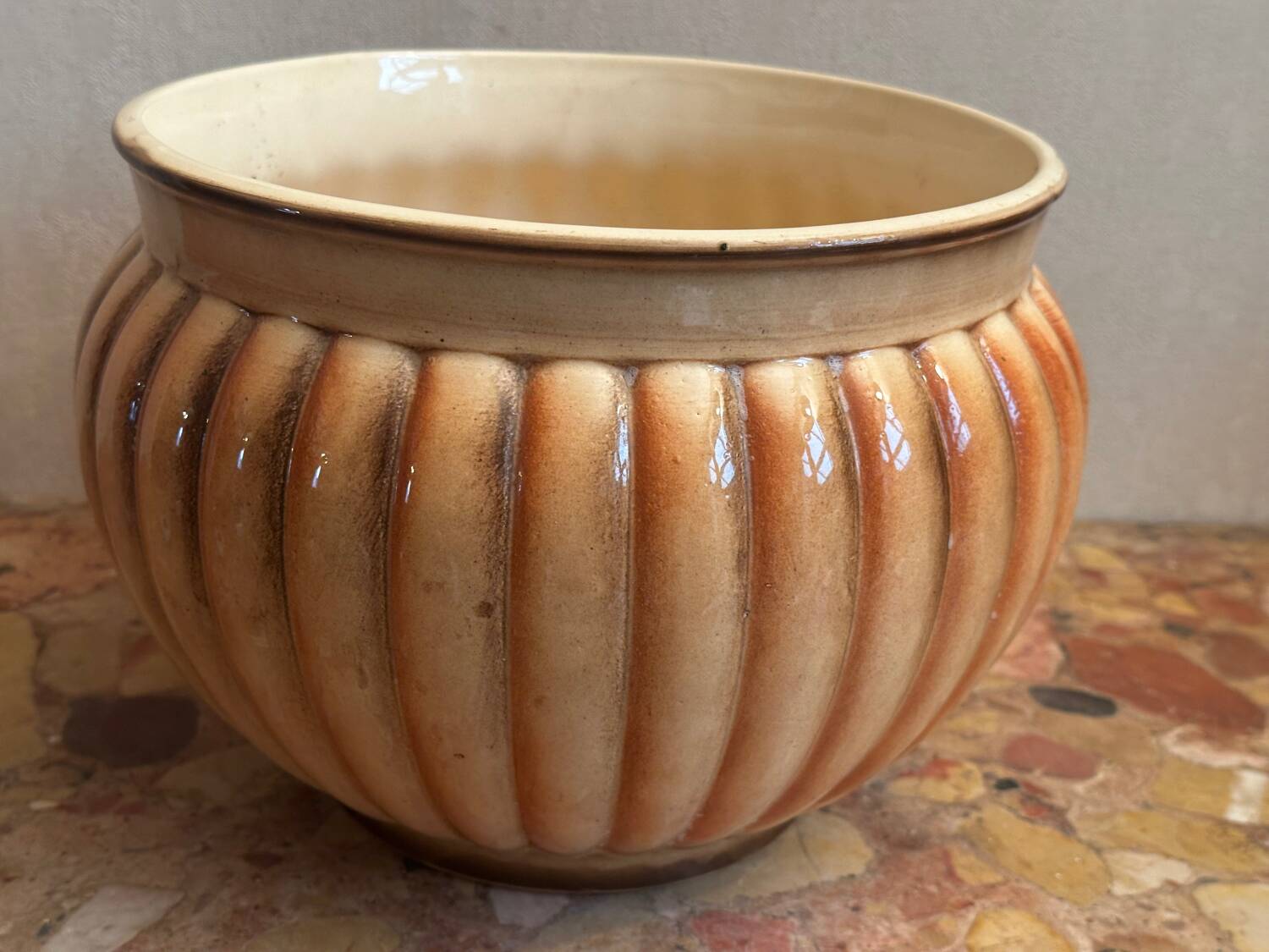 Grand Cache Pot en Céramique Vintage