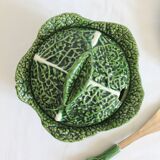 Cabbage tureen in vintage slip