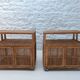 Paire de buffets en rotin vintage (Buri ) sur roulettes