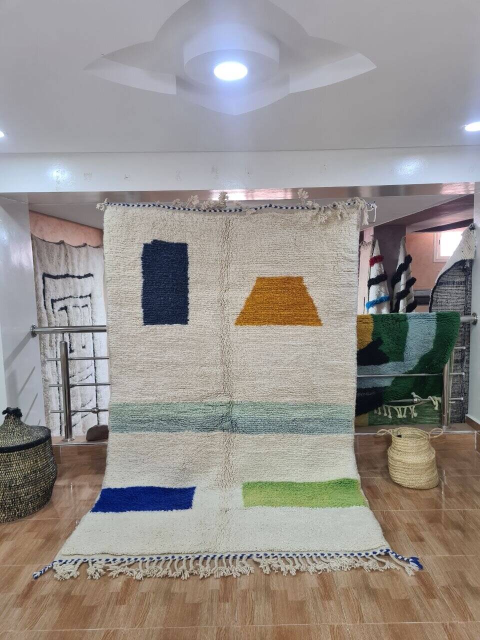Handmade wool Berber rug 250x150 cm