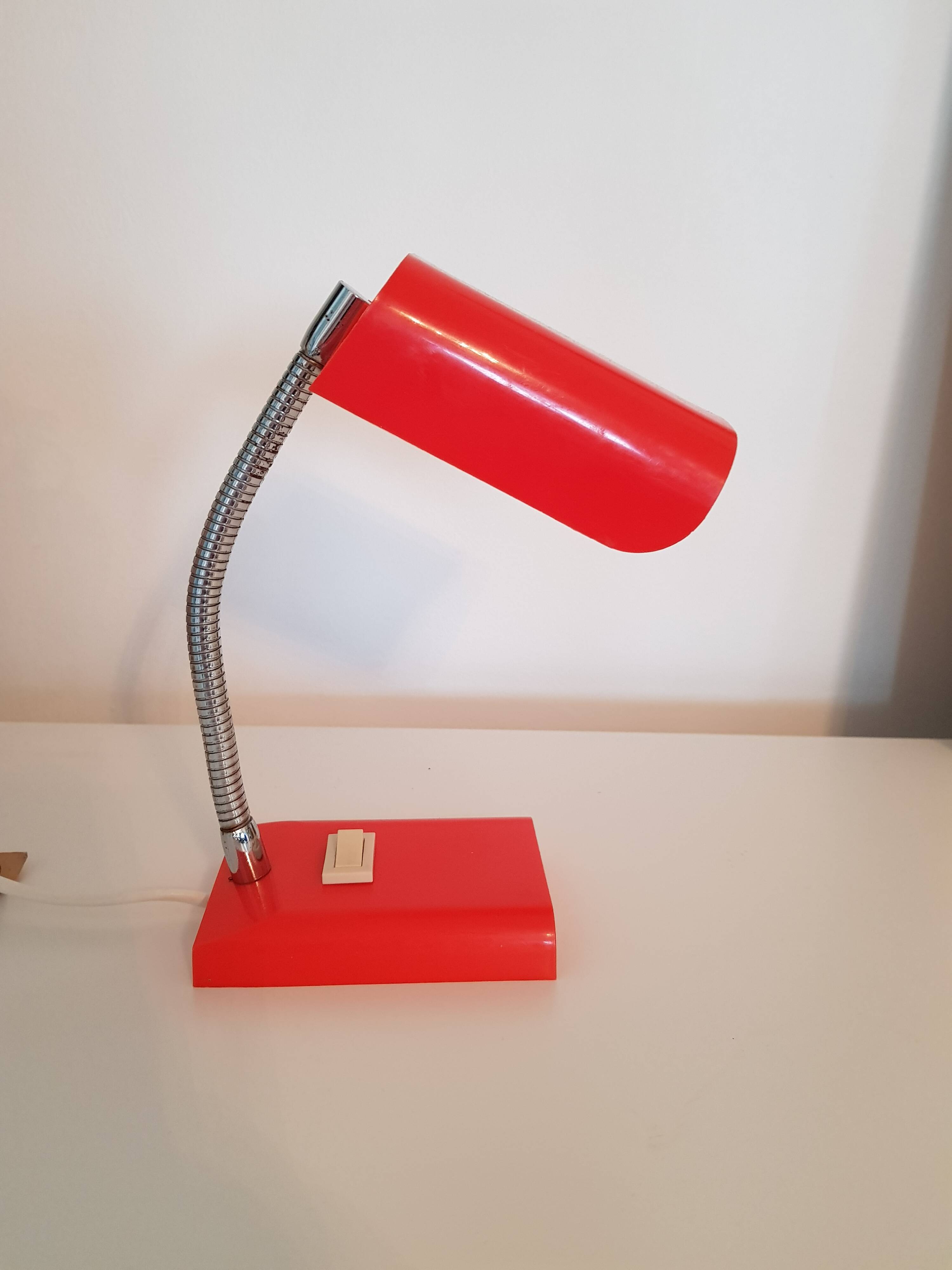 Mini lampe de bureau plastique orange