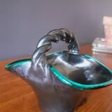 Ceramic bowl, basket from the 50s by Accolay Yonne
