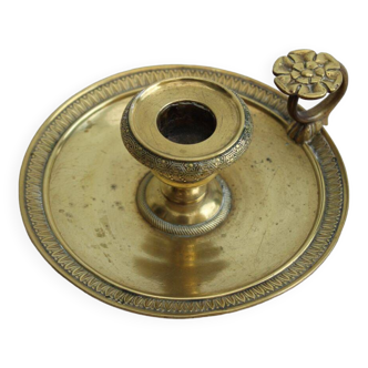 Golden brass candle holder