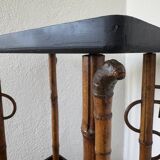 Guéridon asiatique bambou et laque ancien