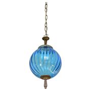 Charmante suspension vintage en verre bleu de Murano, 1960