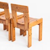 Vintage pine chairs. Designed by Silvio Coppola for Fratelli Montina.