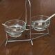 Antique condiment server – Salt / Pepper in silver-plated metal