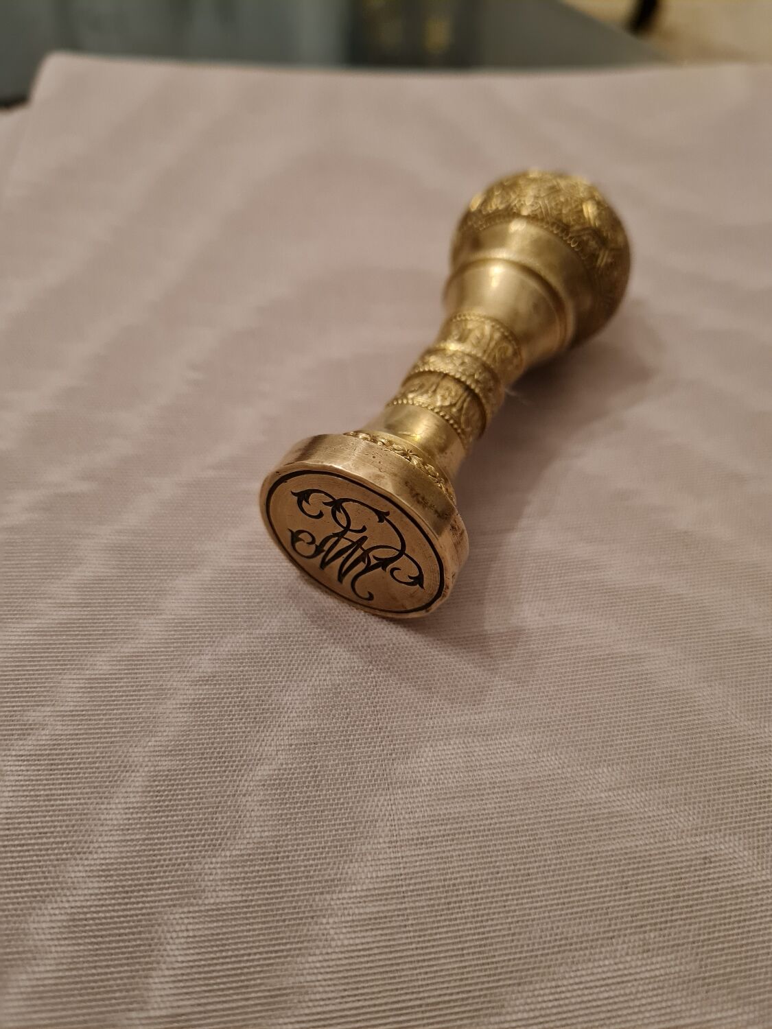 Bronze seal honeycomb decoration 19th century