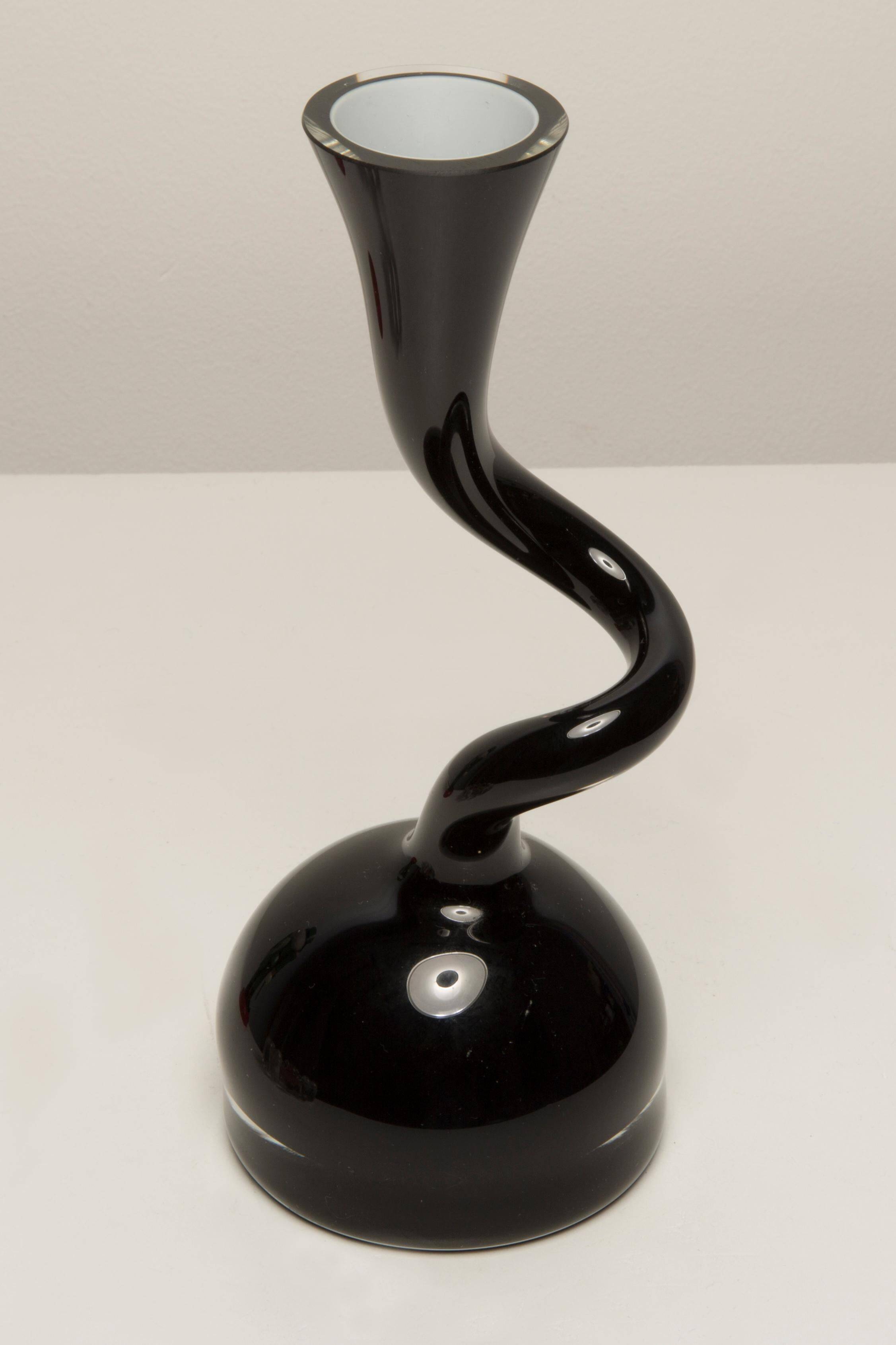 Small black artistic vase, mid-century, Europe, 1960s.