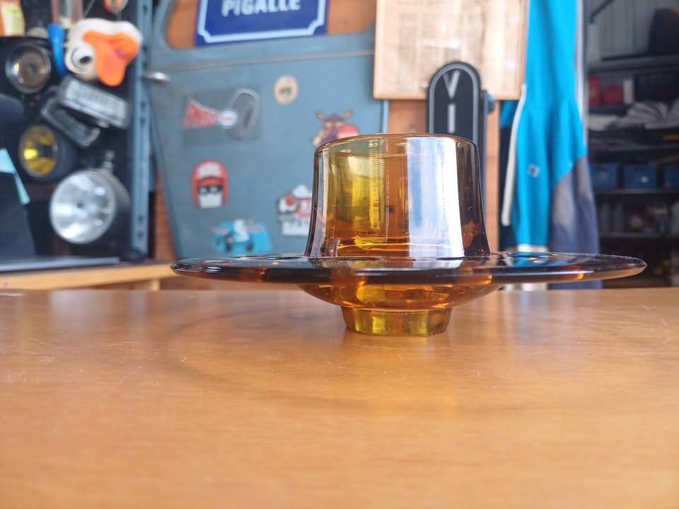 Vintage amber glass centerpiece