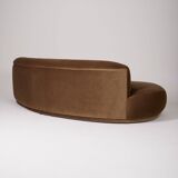 Half-moon mohair velvet sofa
