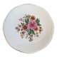 Plat a gateaux en faience, GIEN France, motif floral, fleurs très colorées, art de la table, vintage