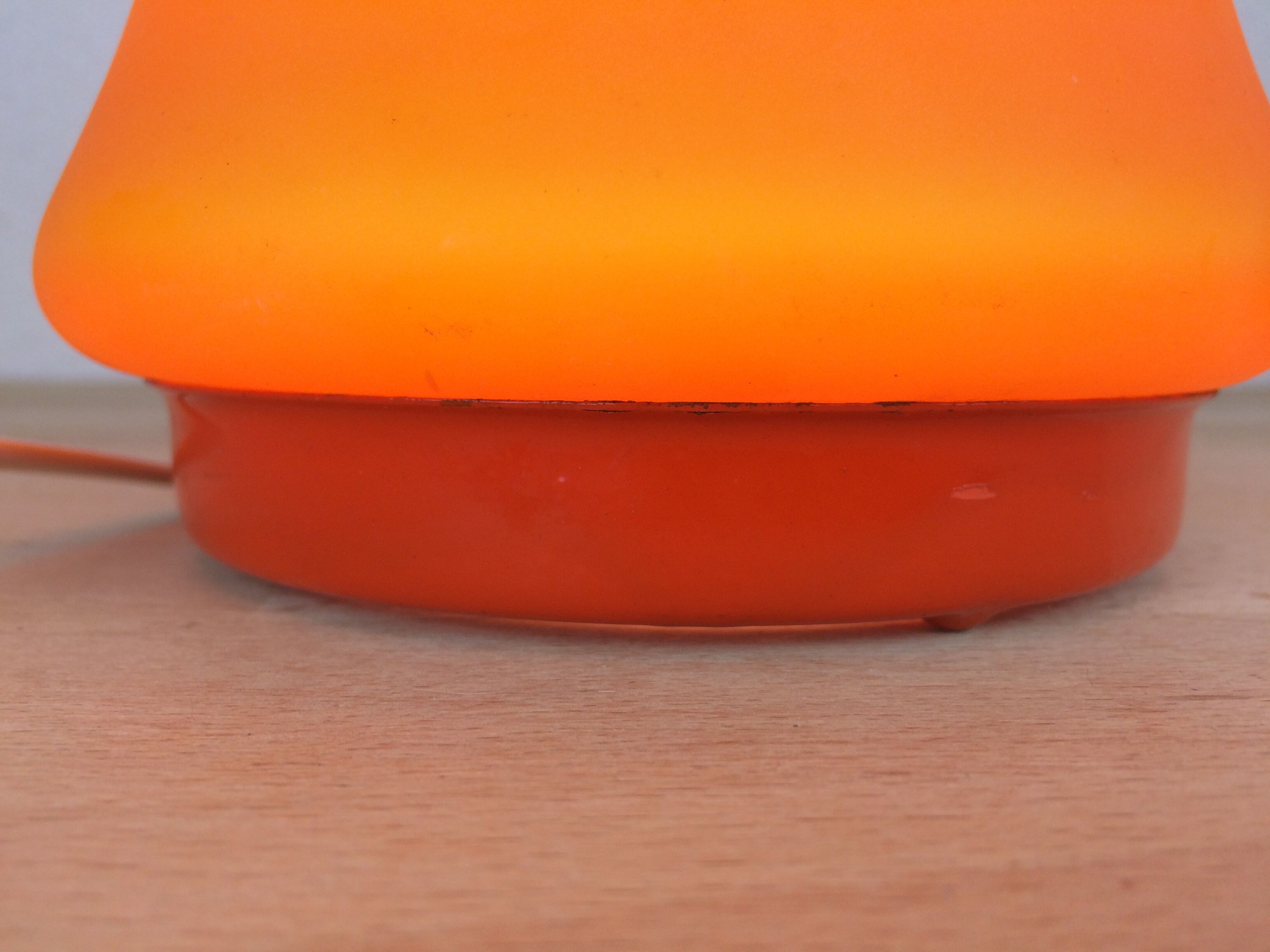 Atomic mushroom lamp orange glass 70's